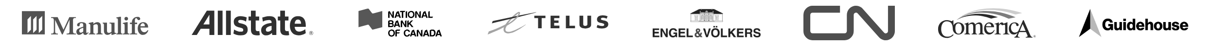 Manulife, Allstate, National Bank of Canada, Telus, Engel & Völkers, CN, Comerica, Guidehouse